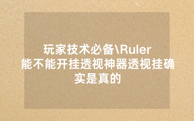 玩家技术必备\Ruler能不能开挂透视神器透视挂确实是真的
