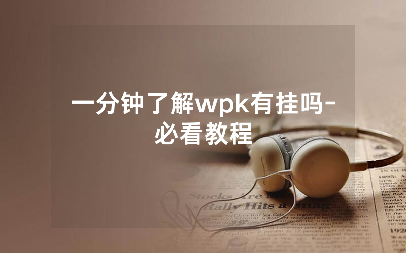 一分钟了解wpk有挂吗-必看教程