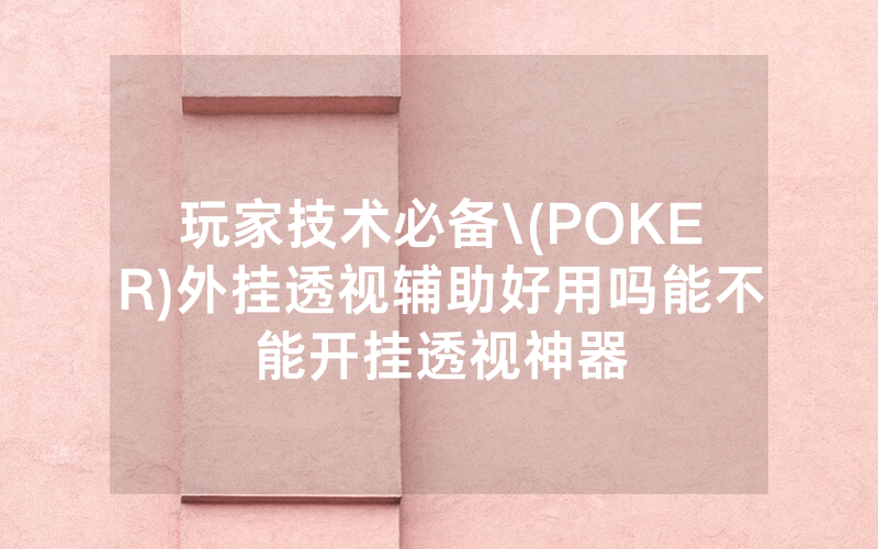 玩家技术必备\(POKER)外挂透视辅助好用吗能不能开挂透视神器