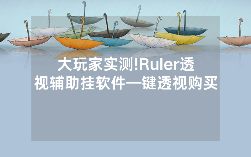 大玩家实测!Ruler透视辅助挂软件—键透视购买