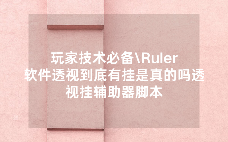 玩家技术必备\Ruler软件透视到底有挂是真的吗透视挂辅助器脚本