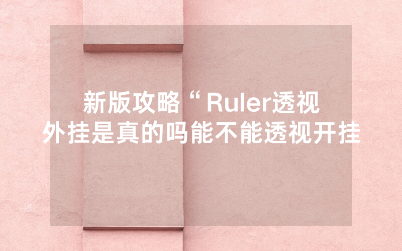 新版攻略“Ruler透视外挂是真的吗能不能透视开挂