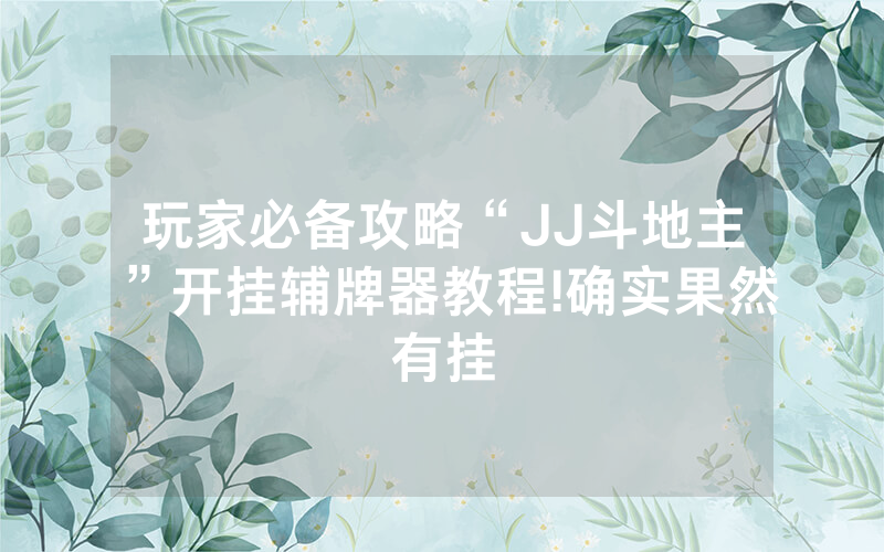 玩家必备攻略“JJ斗地主”开挂辅牌器教程!确实果然有挂