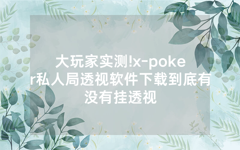 大玩家实测!x-poker私人局透视软件下载到底有没有挂透视