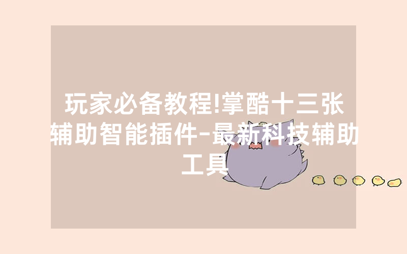 玩家必备教程!掌酷十三张辅助智能插件-最新科技辅助工具