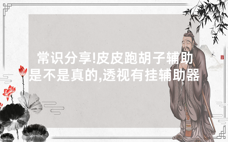 常识分享!皮皮跑胡子辅助是不是真的,透视有挂辅助器