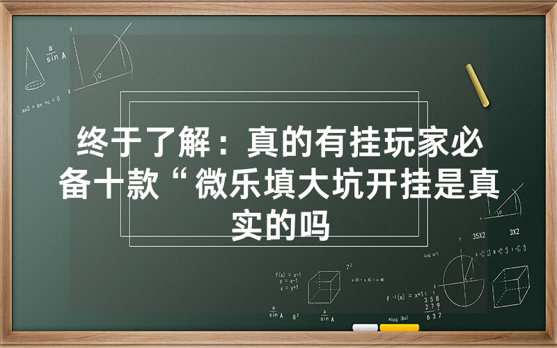 终于了解：真的有挂玩家必备十款“微乐填大坑开挂是真实的吗