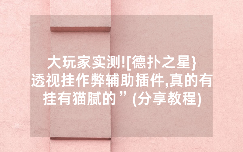 大玩家实测![德扑之星}透视挂作弊辅助插件,真的有挂有猫腻的”(分享教程)