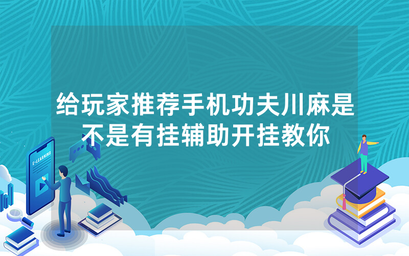 给玩家推荐手机功夫川麻是不是有挂辅助开挂教你