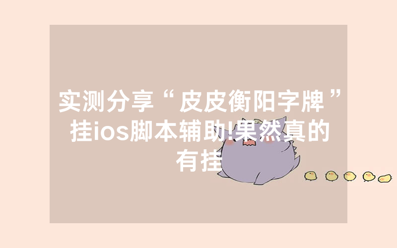 实测分享“皮皮衡阳字牌”挂ios脚本辅助!果然真的有挂