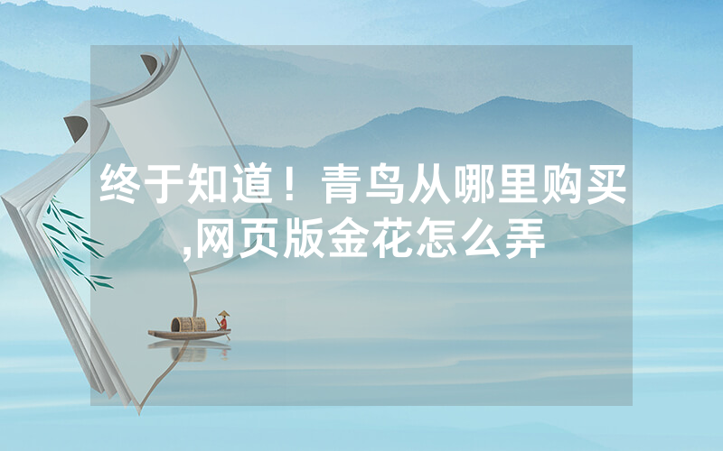 终于知道！青鸟从哪里购买,网页版金花怎么弄