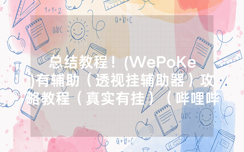 总结教程！(WePoKe)有辅助（透视挂辅助器）攻略教程（真实有挂）（哔哩哔哩）