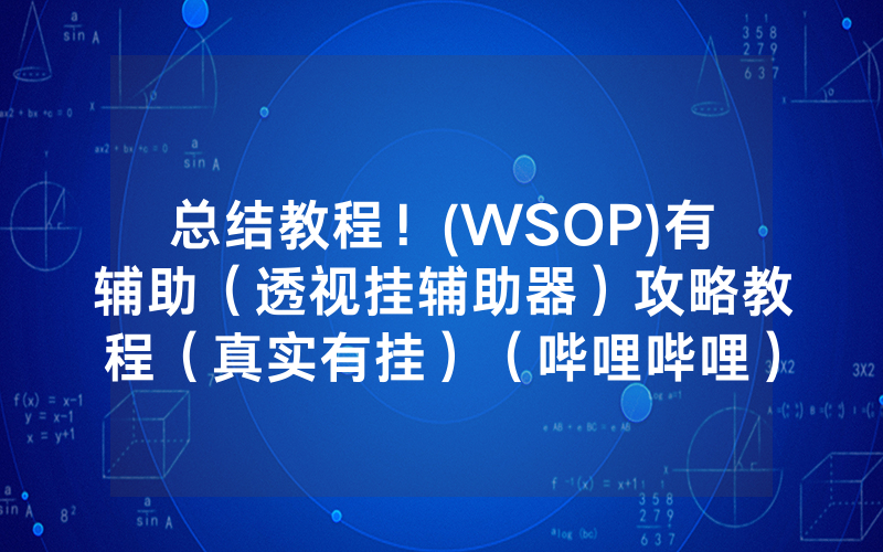 总结教程！(WSOP)有辅助（透视挂辅助器）攻略教程（真实有挂）（哔哩哔哩）