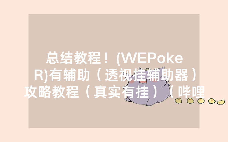 总结教程！(WEPokeR)有辅助（透视挂辅助器）攻略教程（真实有挂）（哔哩哔哩）
