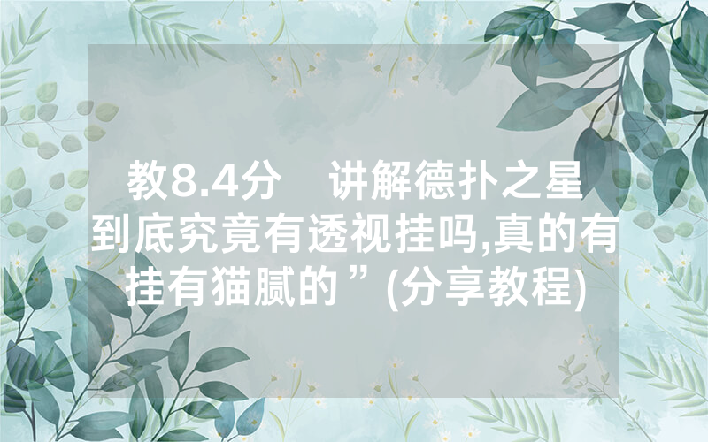 教8.4分鐘讲解德扑之星到底究竟有透视挂吗,真的有挂有猫腻的”(分享教程)