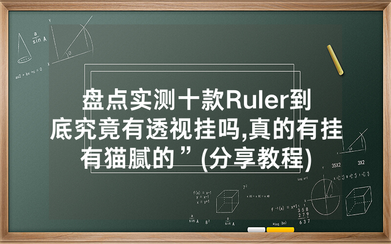 盘点实测十款Ruler到底究竟有透视挂吗,真的有挂有猫腻的”(分享教程)
