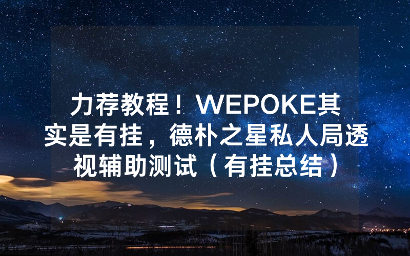 力荐教程！WEPOKE其实是有挂，德朴之星私人局透视辅助测试（有挂总结）