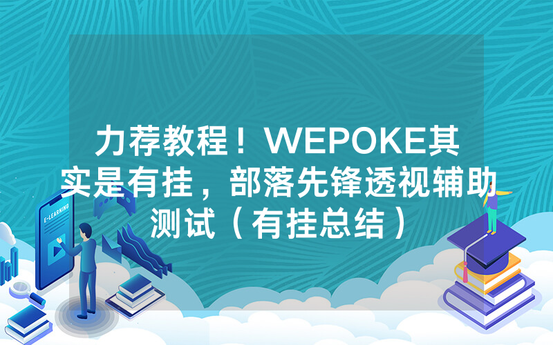力荐教程！WEPOKE其实是有挂，部落先锋透视辅助测试（有挂总结）