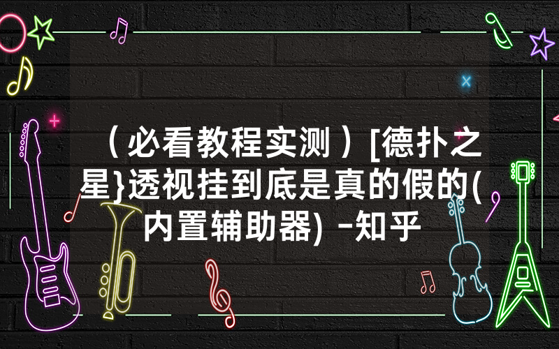 （必看教程实测）[德扑之星}透视挂到底是真的假的(内置辅助器) -知乎