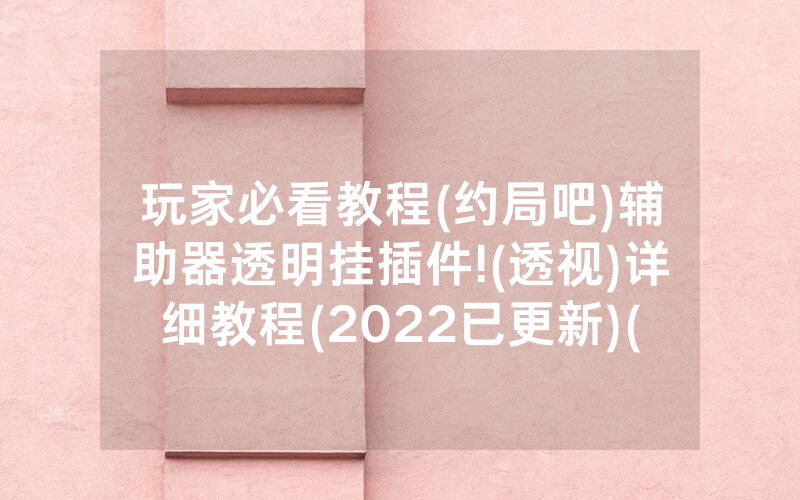 玩家必看教程(约局吧)辅助器透明挂插件!(透视)详细教程(2022已更新)(哔哩哔哩)