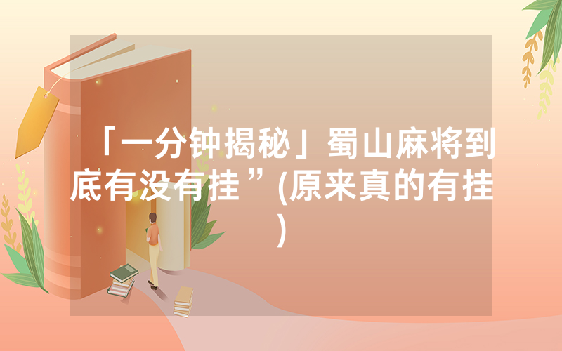 「一分钟揭秘」蜀山麻将到底有没有挂”(原来真的有挂)