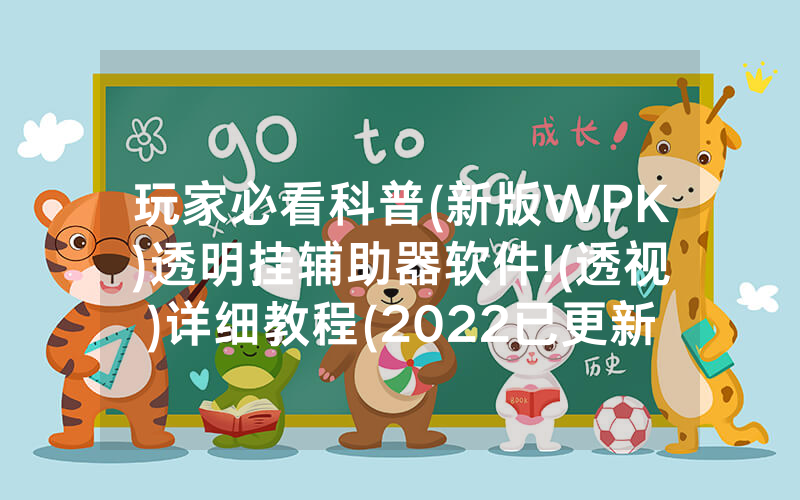 玩家必看科普(新版WPK)透明挂辅助器软件!(透视)详细教程(2022已更新)(哔哩哔哩)