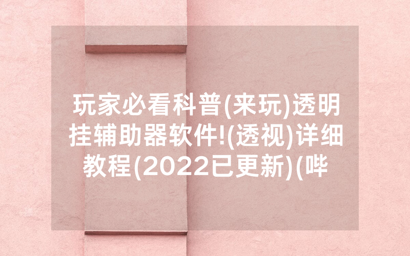玩家必看科普(来玩)透明挂辅助器软件!(透视)详细教程(2022已更新)(哔哩哔哩)