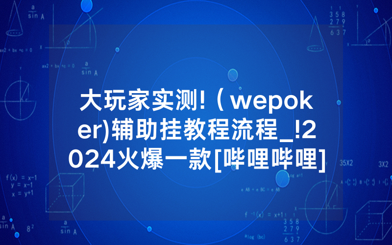 大玩家实测!（wepoker)辅助挂教程流程_!2024火爆一款[哔哩哔哩]