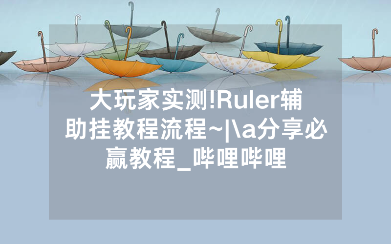 大玩家实测!Ruler辅助挂教程流程~|\a分享必赢教程_哔哩哔哩