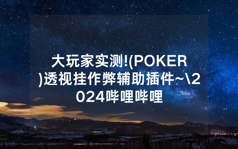 大玩家实测!(POKER)透视挂作弊辅助插件~\2024哔哩哔哩