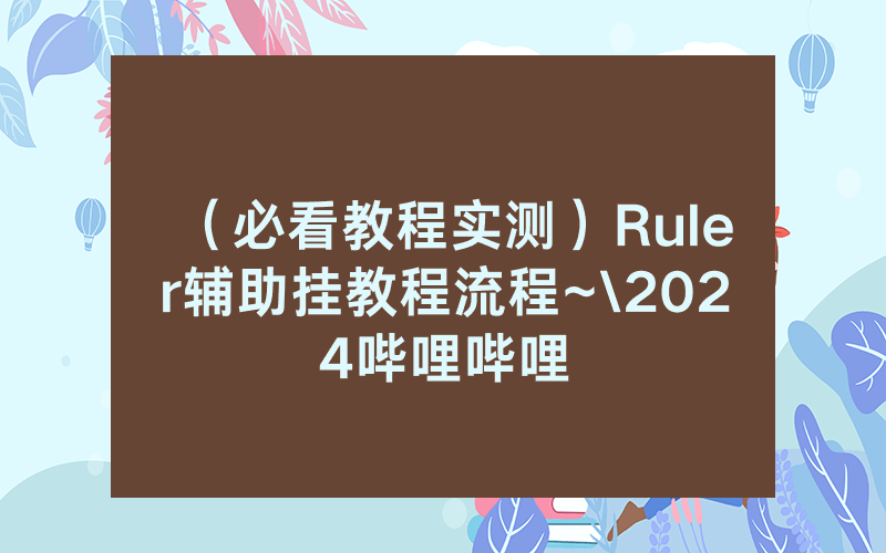 （必看教程实测）Ruler辅助挂教程流程~\2024哔哩哔哩
