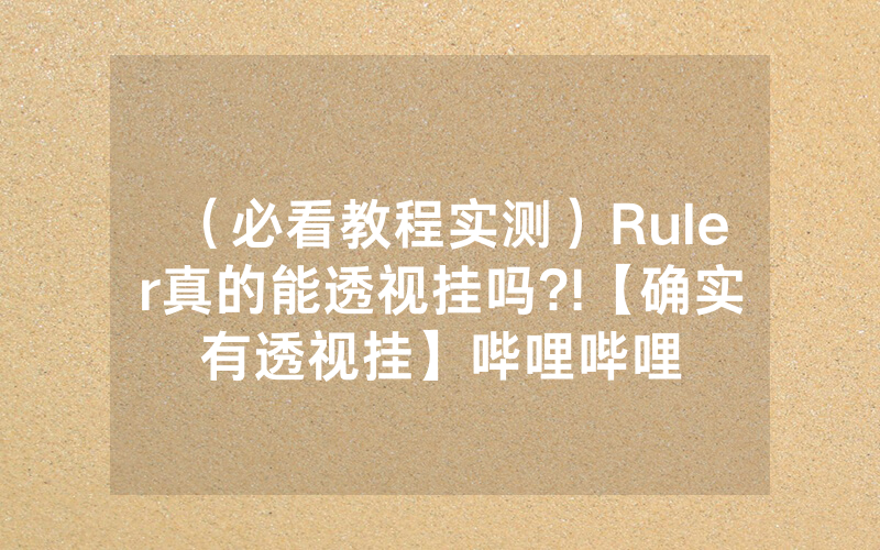（必看教程实测）Ruler真的能透视挂吗?!【确实有透视挂】哔哩哔哩