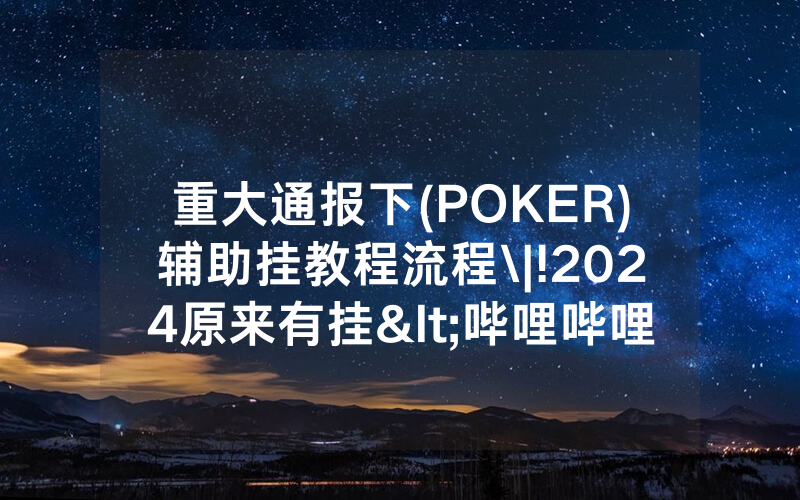 重大通报下(POKER)辅助挂教程流程\|!2024原来有挂<哔哩哔哩>