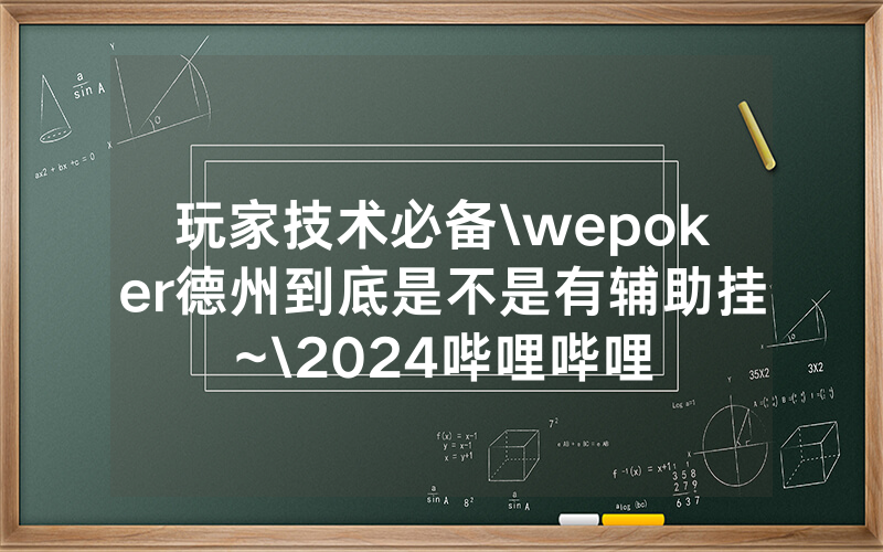 玩家技术必备\wepoker德州到底是不是有辅助挂~\2024哔哩哔哩