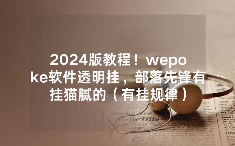 2024版教程！wepoke软件透明挂，部落先锋有挂猫腻的（有挂规律）