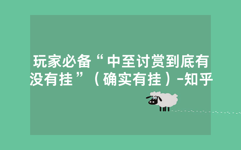玩家必备“中至讨赏到底有没有挂”（确实有挂）-知乎