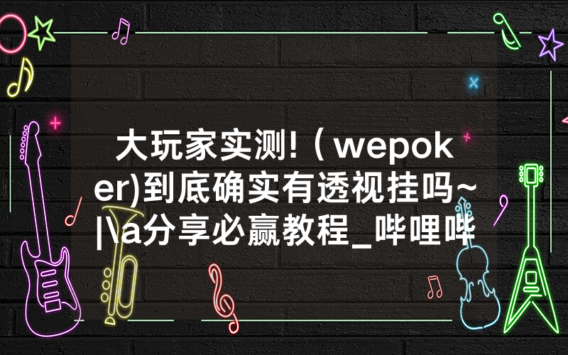大玩家实测!（wepoker)到底确实有透视挂吗~|\a分享必赢教程_哔哩哔哩
