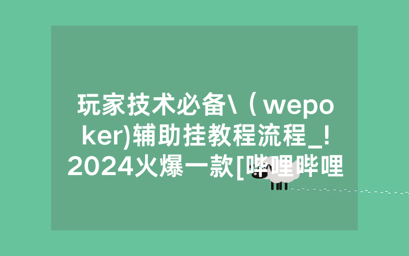玩家技术必备\（wepoker)辅助挂教程流程_!2024火爆一款[哔哩哔哩]