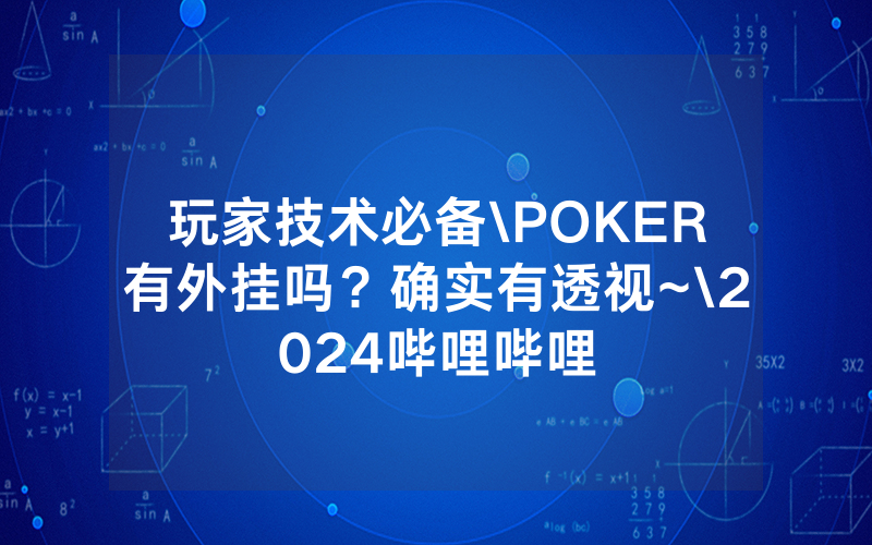 玩家技术必备\POKER有外挂吗？确实有透视~\2024哔哩哔哩
